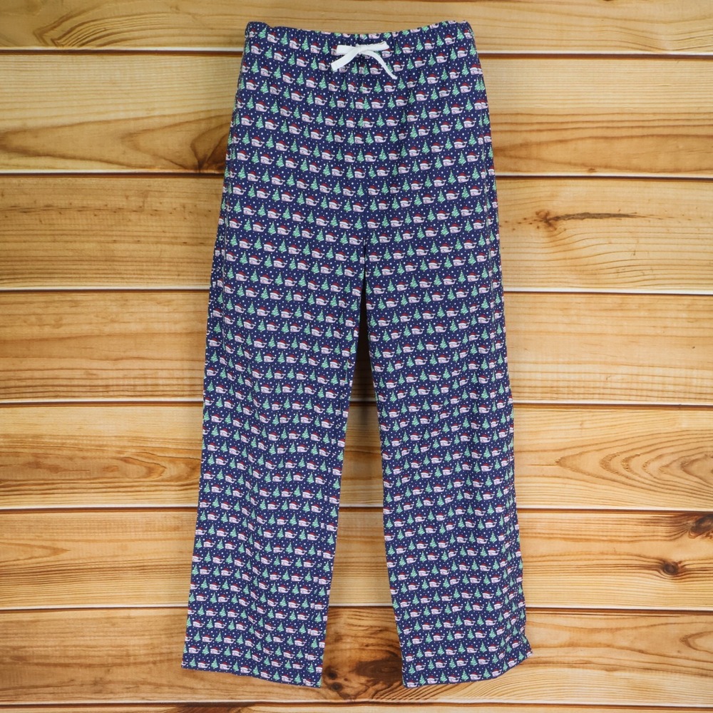 Vineyard Vines Pajama Pants Girls L 100% Polyester Christmas Pattern Drawstring